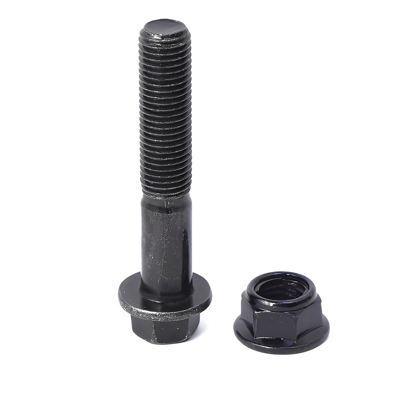 Minho M10-1.25 x 55mm Flange Head Bolts in Carbon Steel Material,Flange Hexagon Screws Come with Flange Nuts,Black Oxide Finish Plated,Partial Thread, 10 Sets - Image 4